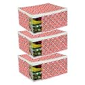 PrettyKrafts Saree Cover Large with Creative Prints, Saree Storage Bag With Zip, Wardrobe Organiser, Clothes Cover &amp; Storage,(Pack of 3) Diamond Red