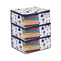 PrettyKraftsSaree Cover Large with creative prints, Saree Storage Bag with Zip, Wardrobe Organiser, Clothes Cover &amp; Storage,Multi Mushroom, Set of 3 pcs