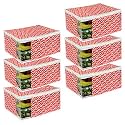 PrettyKrafts Saree Cover Large with Creative Prints, Saree Storage Bag With Zip, Wardrobe Organiser, Clothes Cover &amp; Storage,(Pack of 6) Diamond Red