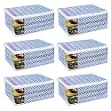 PrettyKrafts Set of 6 Non-Woven Printed Foldable Saree Covers/Wardrobe Organizer With Transparent Window And Zip/Clothes Storage Bag For Women's Lehenga, Suit Saree &amp; Other Accessories, (Multi Checks)