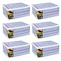 PrettyKrafts Set of 6 Non-Woven Printed Foldable Saree Covers/Wardrobe Organizer With Transparent Window And Zip/Clothes Storage Bag For Women's Lehenga, Suit Saree &amp; Other Accessories, (Arrow Blue)
