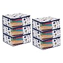 PrettyKrafts Set of 6 Non-Woven Printed Foldable Saree Covers/Wardrobe Organizer With Transparent Window And Zip/Clothes Storage Bag For Women's Lehenga, Suit Saree &amp; Other Accessories, (Mushroom)