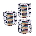 PrettyKraftsSaree Cover Large with creative prints, Saree Storage Bag with Zip, Wardrobe Organiser, Clothes Cover &amp; Storage,Multi Mushroom, Set of 9 pcs