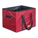 PrettyKrafts Small Cube Storage Bins Baskets for Organizing, Sturdy Fabric Storage Basket Cube Handles, Decorative Foldable Storage Baskets for Shelves Closet Nursery Toy, (30×22×23CM)-Maroon