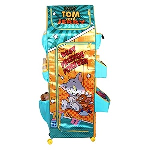 prettykrafts fabric tom and jerry bff 5 shelves fun closet folding wardrobe yellow