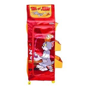 prettykrafts fabric tom amp jerry fun closet 4 shelves kids folding wardrobe - fun cup