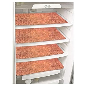 prettykrafts waterproof refrigerator drawer matsfridge matsmultipurpose mats set of 4 wooden