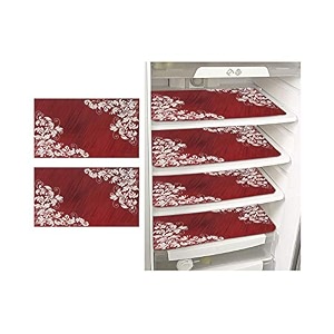 prettykrafts waterproof refrigerator drawer matsfridge matsmultipurpose mats set of 6 white flower