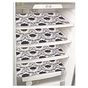 prettykrafts waterproof refrigerator drawer matsfridge matsmultipurpose mats set of 4 black