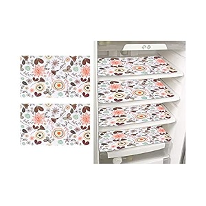 prettykrafts waterproof refrigerator drawer matsfridge matsmultipurpose mats set of 6 multi flower