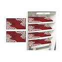 PrettyKrafts Waterproof Refrigerator Drawer Mats/Fridge Mats/Multipurpose Mats Set of 6 (White Flower)