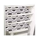 PrettyKrafts Waterproof Refrigerator Drawer Mats/Fridge Mats/Multipurpose Mats Set of 3 (Black Flower)