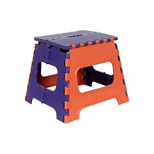 prettykrafts 12 inches super strong folding step stool for adults and kids kitchen stepping stools garden step stool kitchen stool -pack of 1orange
