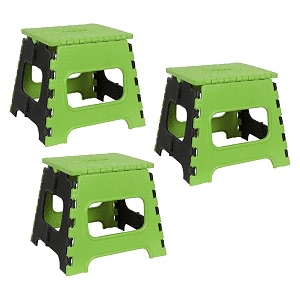 prettykrafts 12 inches super strong folding step stool for adults and kids kitchen stepping stools garden step stool kitchen stool -pack of 3green