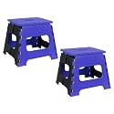 PrettyKrafts 12 Inches Super Strong Folding Step Stool for Adults and Kids, Kitchen Stepping Stools, Garden Step Stool Kitchen Stool -(Pack of 2),Blue