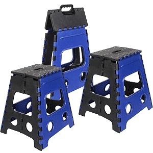 prettykrafts 18 inches super strong folding step stool for adults and kids kitchen stepping stools garden step stool kitchen stool -pack of 3blue