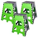 PrettyKrafts 18 Inches Super Strong Folding Step Stool for Adults and Kids, Kitchen Stepping Stools, Garden Step Stool Kitchen Stool -(Pack of 3),Green