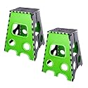 PrettyKrafts 18 Inches Super Strong Folding Step Stool for Adults and Kids, Kitchen Stepping Stools, Garden Step Stool Kitchen Stool -(Pack of 2),Green