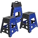 PrettyKrafts 18 Inches Super Strong Folding Step Stool for Adults and Kids, Kitchen Stepping Stools, Garden Step Stool Kitchen Stool -(Pack of 3),Blue