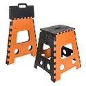 PrettyKrafts 18 Inches Super Strong Folding Step Stool for Adults and Kids, Kitchen Stepping Stools, Garden Step Stool Kitchen Stool -(Pack of 2),Orange