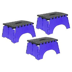 prettykrafts 7 inches super strong folding step stool for adults and kids kitchen stepping stools garden step stool kitchen stool -pack of 3blue