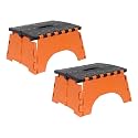 PrettyKrafts 7 Inches Super Strong Folding Step Stool for Adults and Kids, Kitchen Stepping Stools, Garden Step Stool Kitchen Stool -(Pack of 2),Orange