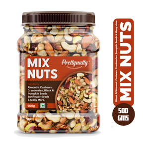prettynutty healthy nutmix  mixed dryfruits  source of vitamin and minerals 1 x 500 g