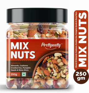 prettynutty healthy nutmix  mixed dryfruits  source of vitamin and minerals
