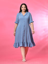 PrettyPlus by Desinoor.com Women A-line Blue MidiCalf