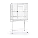 Prevue Pet Products Wrought Iron Flight Cage with Rolling Stand - L, White