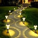 Priddop 8 Pack Solar Garden Lights Outdoor Waterproof 3000K Warm White LED