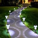Priddop 8 Pack Solar Pathway Lights Outdoor Waterproof 6000K Cool White LED