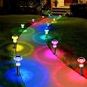 Priddop Solar Christmas Lights Outdoor Waterproof 8 Pack Color Changing LED
