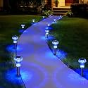 Priddop Solar Garden Lights Outdoor Waterproof 8 Pack Blue LED Mushroom