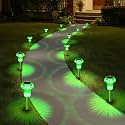 Priddop Solar Lights Outdoor Waterproof 8 Pack LED Green Stake Mushroom