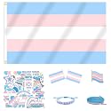 PRIDE 3x5 FT FTM Trans Flag Bundle, Transgender Pride Stuff