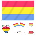 PRIDE 3x5 FT Pan Pansexual Flag Bundle, Pan Pansexual Pride Stuff