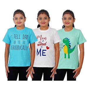 Pride Apparel Cotton Girls Printed Short Sleeve