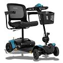 Pride Mobility Go Go Elite Traveller 2 Platinum Mobility Scooter – 300 lb Capacity, 17"x17" Seat, EZ Turn Technology, USA Made, in-Home Service, Manufacturer Warranty, 12AH Battery, Robin's Egg Blue