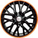 Prigan 12 Inch Black Orange Wheel Cover (Available in 12,13,14,15,16 Inch) Wheel Cap Universal Model (Set of 4 Pcs) (Phantom-GT Black Orange)
