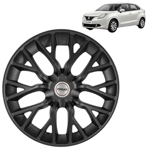 prigan baleno delta amp sigma only matte black wheel cover 1534 for maruti balenoset of 4 pcs press fitting model- phantom_black_15