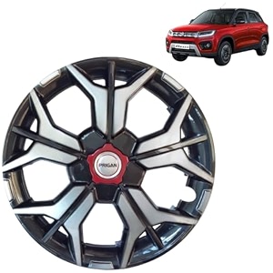 prigan brezza grey silver 16 inch wheel cover for maruti brezza set of 4 pcs press fitting model- sharp_dc_16