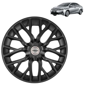 prigan corolla altis black wheel cover 1634 for corolla altis set of 4 pcs press fitting model- phantom black 16