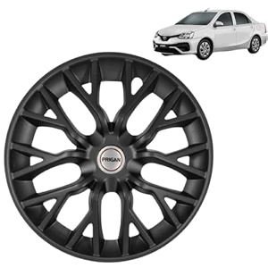 prigan etios liva matte black wheel cover 1434 for -etios livaset of 4 pcs press fitting model- phantom_black_14