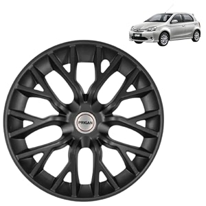 prigan etios liva v dual tone vd vx amp vxd only matte black wheel cover 1534 for etios livaset of 4 pcs press fitting model- phantom_black_15
