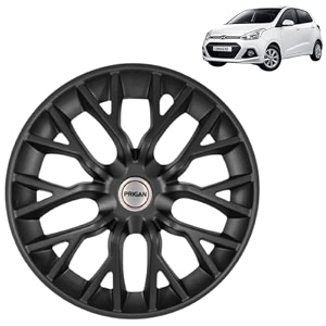 prigan grand i10 matte black wheel cover 1434 for grand i10set of 4 pcs press fitting model- phantom_black_14