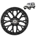 Prigan Gypsy Matte Black Wheel Cover 15" for Maruti Gypsy,(Set of 4 Pcs) (Press Fitting) Model- Phantom_Black_15