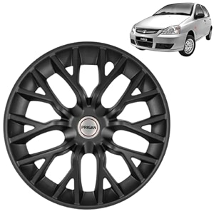 prigan indica matte black wheel cover 1434 for -indica vistaset of 4 pcs press fitting model- phantom_black_14