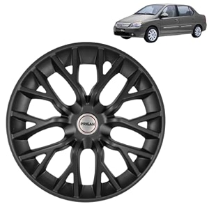 prigan indigo matte black wheel cover 1434 for indigoset of 4 pcs press fitting model- phantom_black_14