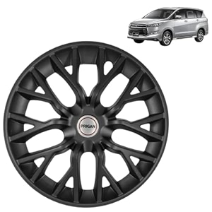 prigan innova crysta black wheel cover 1634 for innova crysta set of 4 pcs press fitting model- phantom black 16
